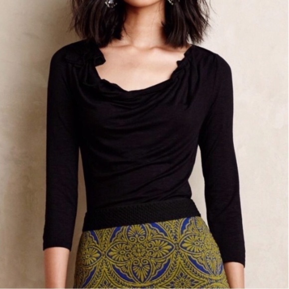 ANTHROPOLOGIE DELETTA Sadie Ruffle Neck Blouse - Picture 1 of 7